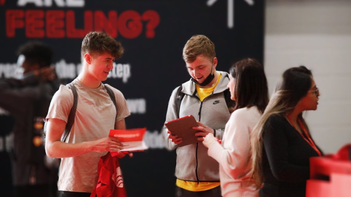 student at a ucas event