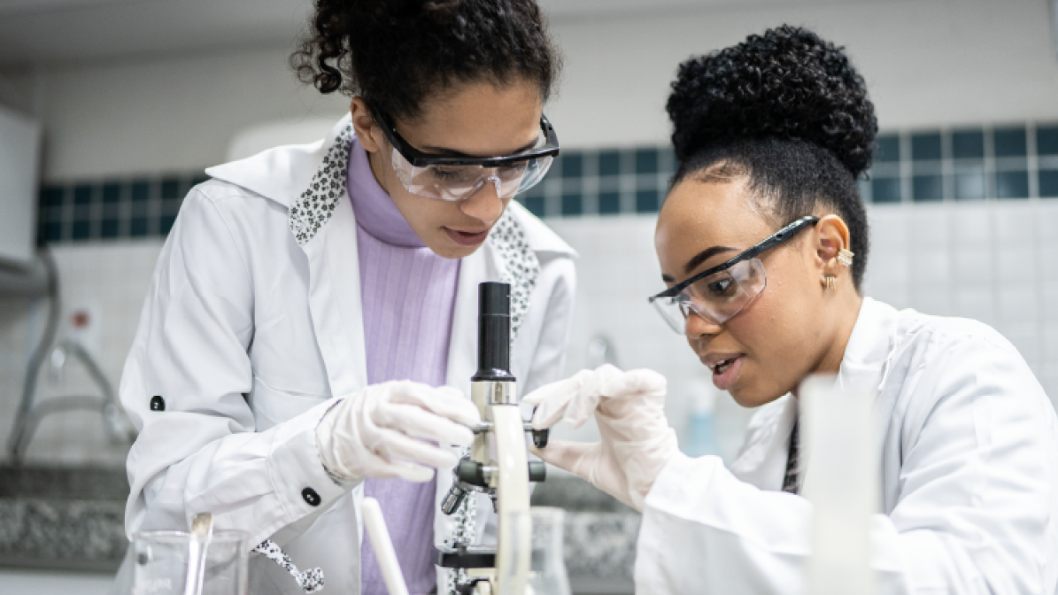 A photograph of STEM students working