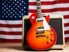 Bruce Springsteen guitar and US flag